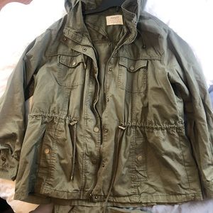 Plus Size Green Utility Jacket